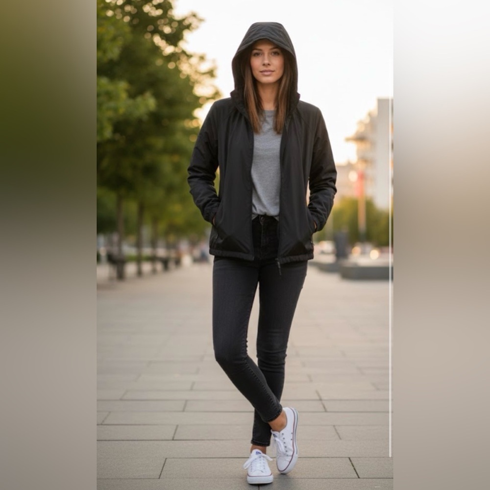 PINK Victoria's Secret Black Windbreaker Jacket